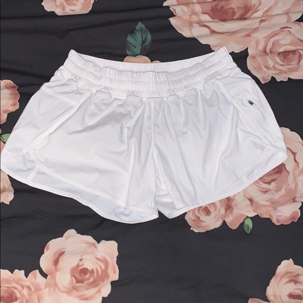white lululemon shorts